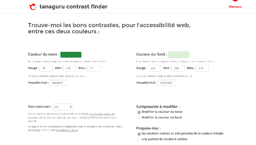 Tanaguru contrast finder