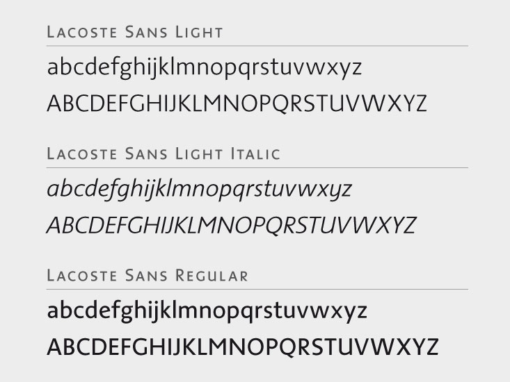 Typographie Lacoste Sans