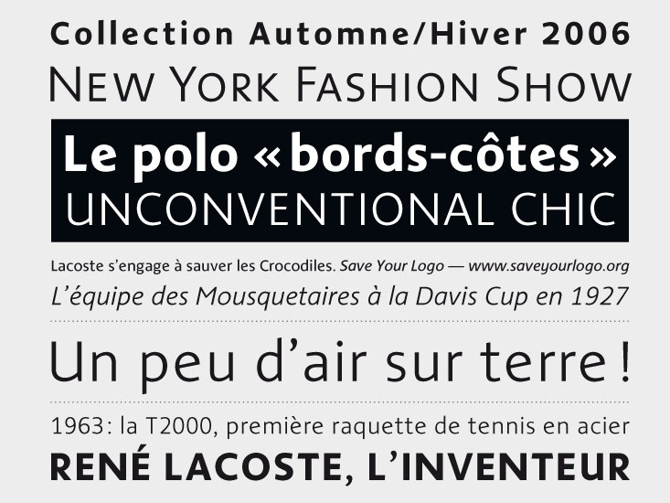 Typographie Lacoste Sans